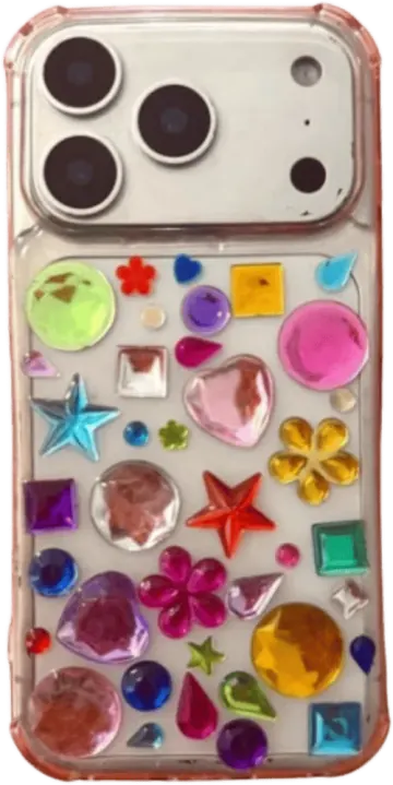 Funda transparente con gemas